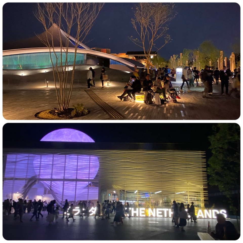 夜の万博会場